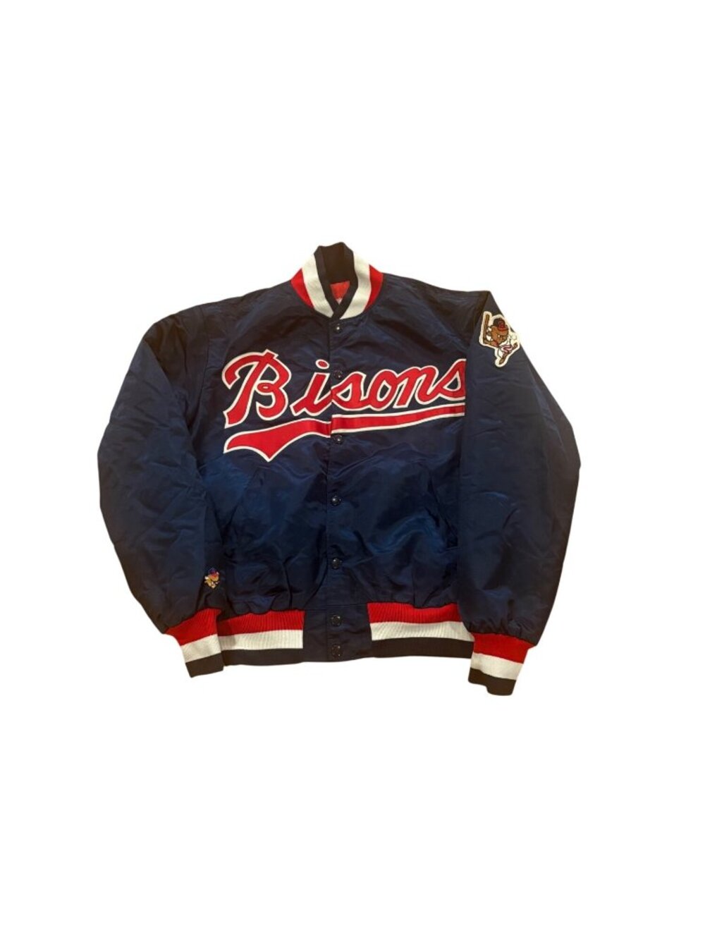 Vintage Buffalo Bisons Minor League Baseball Satin Bomber Jacket Men's Medium